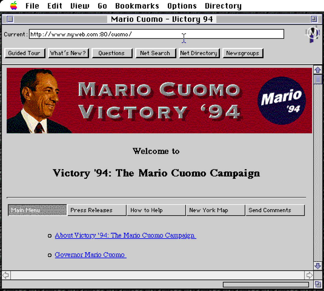 Screenshot of Victory '94: The Mario Cuomo Campaign