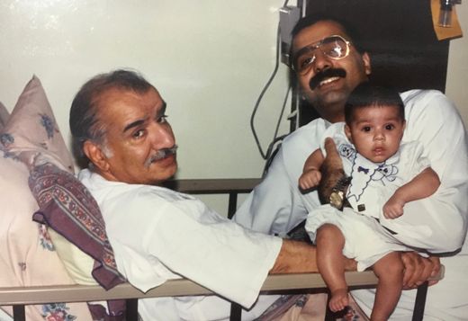 With my grandfather Abdullah and my father Salah — three generations.