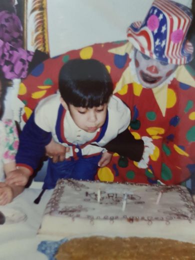 Celebrating birthday.