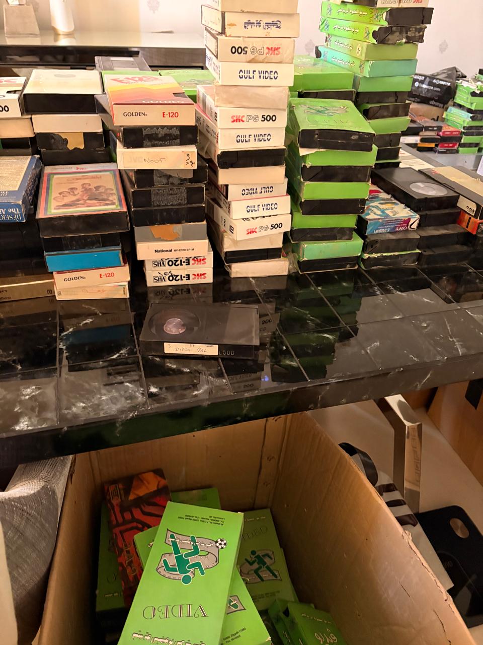 Collection of physical VHS tapes for digitization