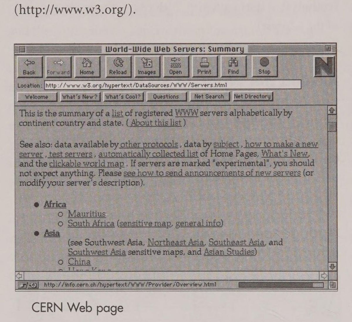 Screenshot of W3 Servers