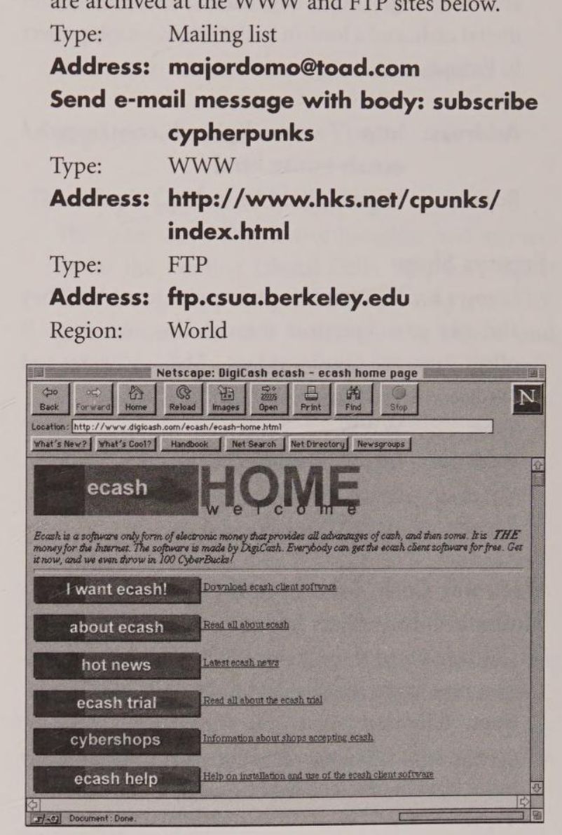 Screenshot of Digicash
