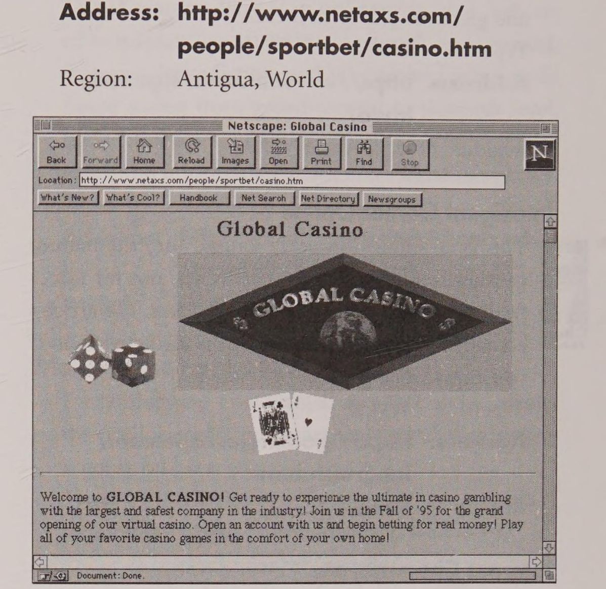 Screenshot of Global Casino