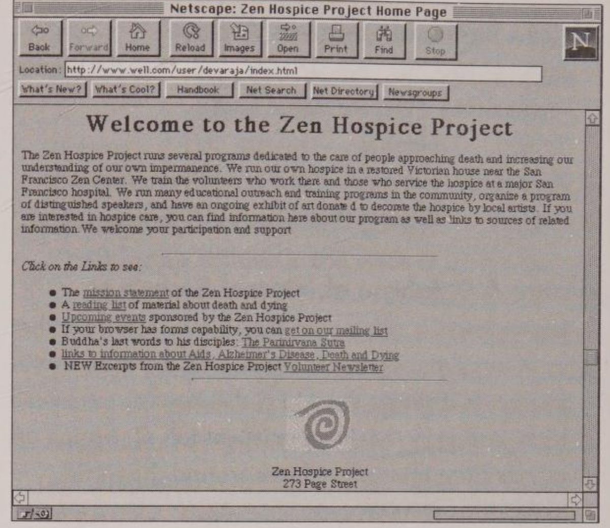 Screenshot of Zen Hospice Project