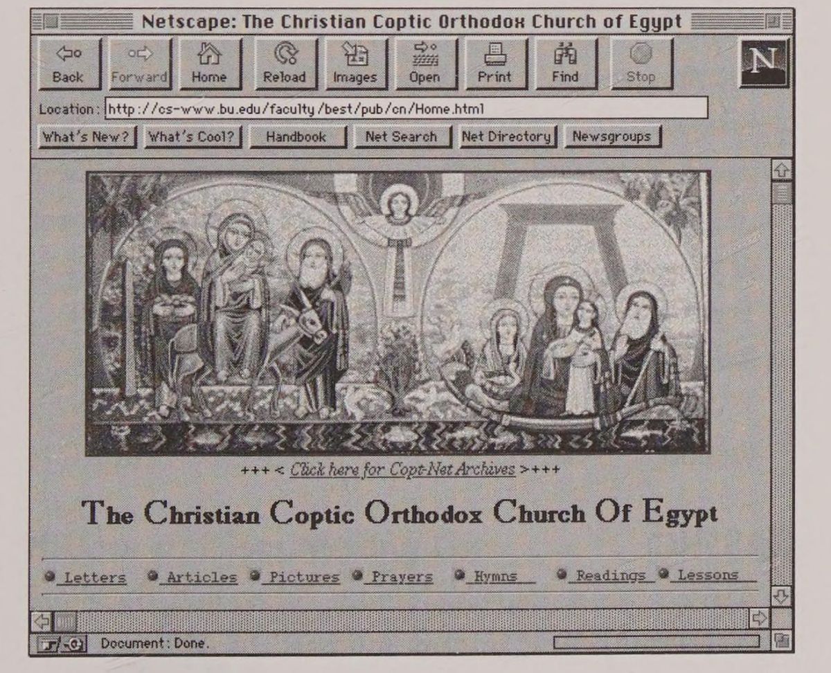 Screenshot of Christian Coptic Orthodox Church of Egypt