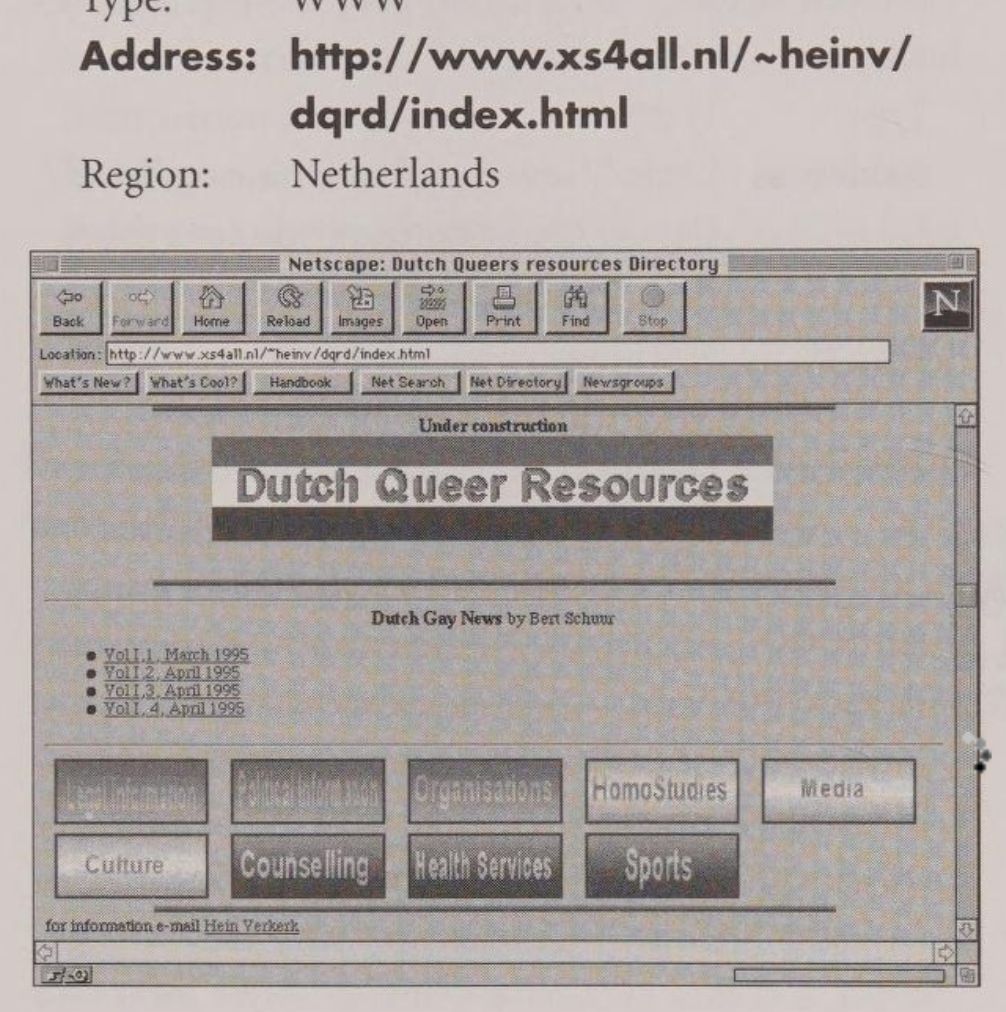 Screenshot of Dutch Queer Resources Directory